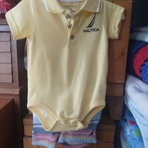 Nautica Yellow Baby Polo Onesie